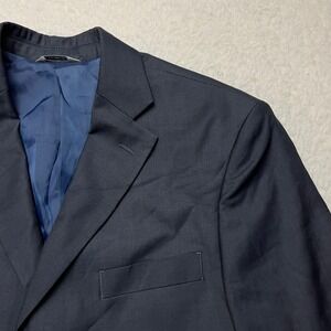 Gino Valentino Blazer Mens 40S Navy Blue‎ Luigi Botto Wool Silk Sport Coat Italy